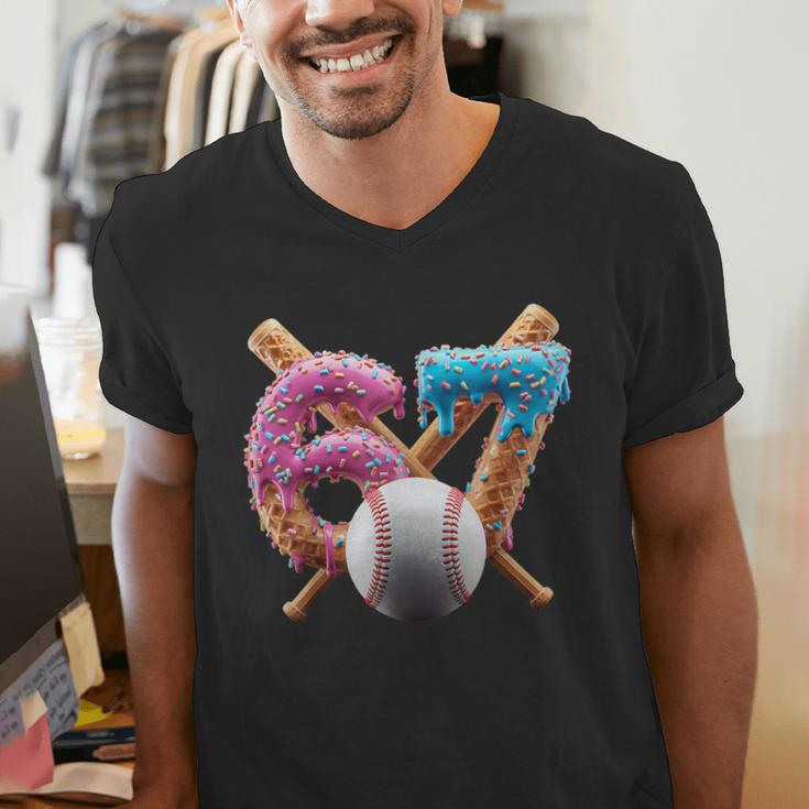 67 Baseball Ice Cream Drip Kids Youth Men's V-Neck T-Shirt