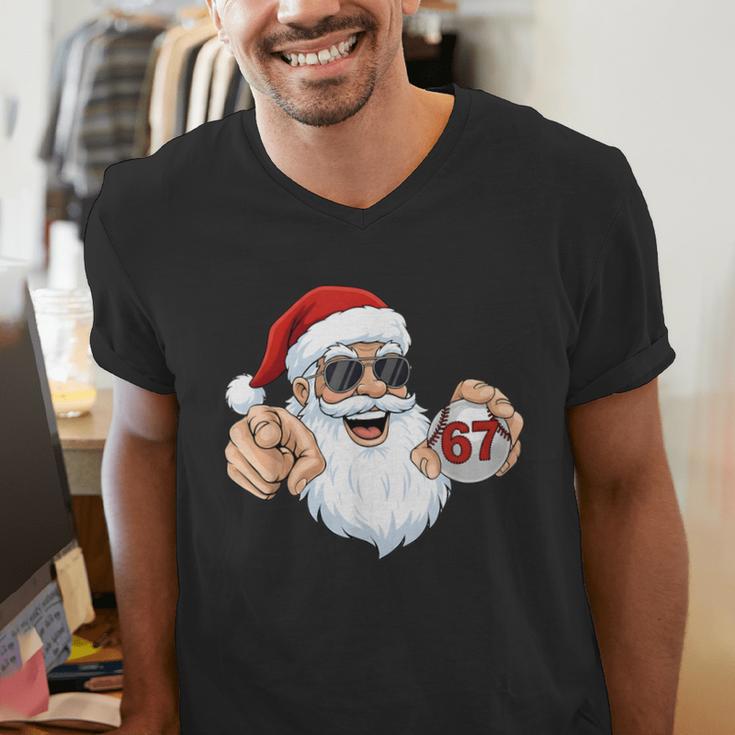 67 Baseball Santa Six Seven Meme Christmas Men Women Kids Men's V-Neck T-Shirt 67 Baseball Santa Six Seven Meme Christmas Men Women Kids Men's V-Neck T-Shirt