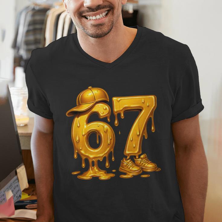 67 Brain Rot Meme Baseball Ice Cream Drip For Kids & Teens Men's V-Neck T-Shirt 67 Brain Rot Meme Baseball Ice Cream Drip For Kids & Teens Men's V-Neck T-Shirt