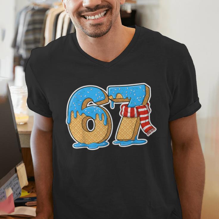 67 Ice Cream Drip Six Seven Baseball Drip 67 Boys Meme Men's V-Neck T-Shirt 67 Ice Cream Drip Six Seven Baseball Drip 67 Boys Meme Men's V-Neck T-Shirt