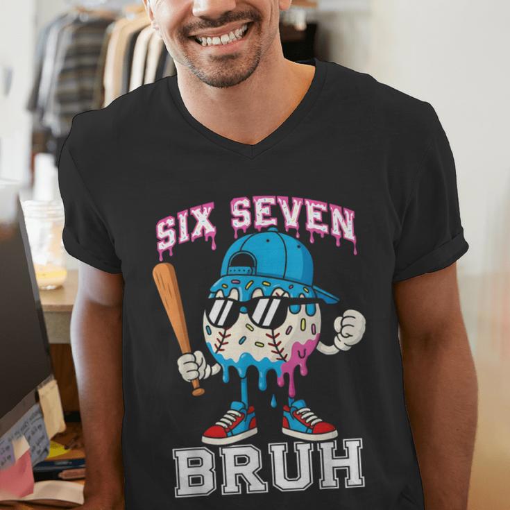 67 Six Seven Baseball Ice Cream Drip Number 67 Player Men's V-Neck T-Shirt 67 Six Seven Baseball Ice Cream Drip Number 67 Player Men's V-Neck T-Shirt