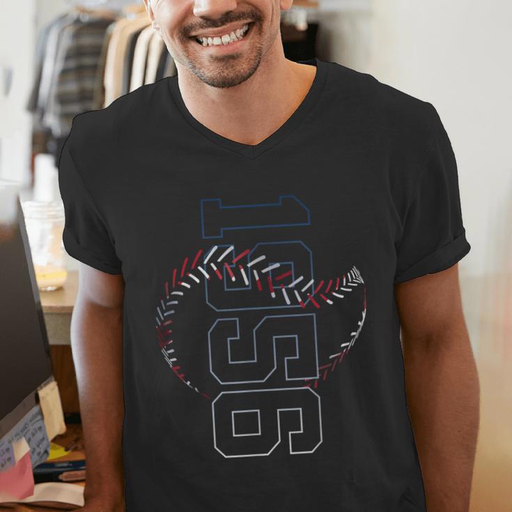 70 Years 1956 Baseball 70TH Birthday Men's V-Neck T-Shirt 70 Years 1956 Baseball 70TH Birthday Men's V-Neck T-Shirt