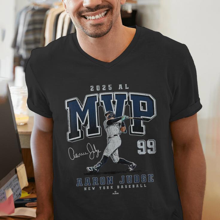 Aaron Judge 2025 AL MVP New York Baseball MLBPA Men's V-Neck T-Shirt Aaron Judge 2025 AL MVP New York Baseball MLBPA Men's V-Neck T-Shirt
