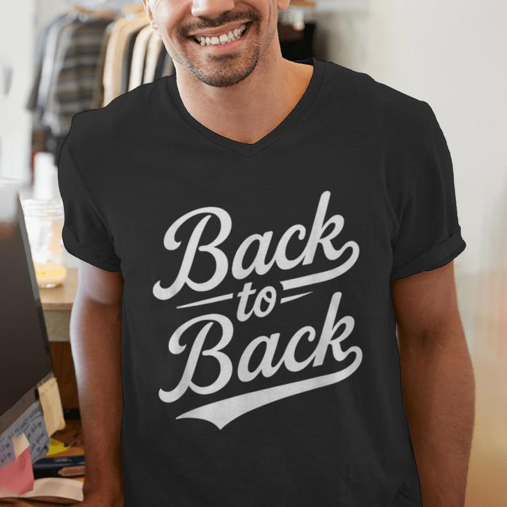 Back To Back For Boys Girls Men Women Baseball Men's V-Neck T-Shirt