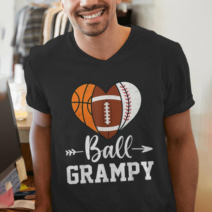 Ball Grampy Basketball Football Baseball Player Men's V-Neck T-Shirt