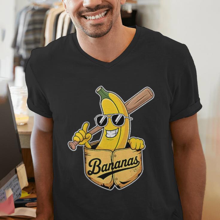 Banana Baseball Fruit Men's V-Neck T-Shirt