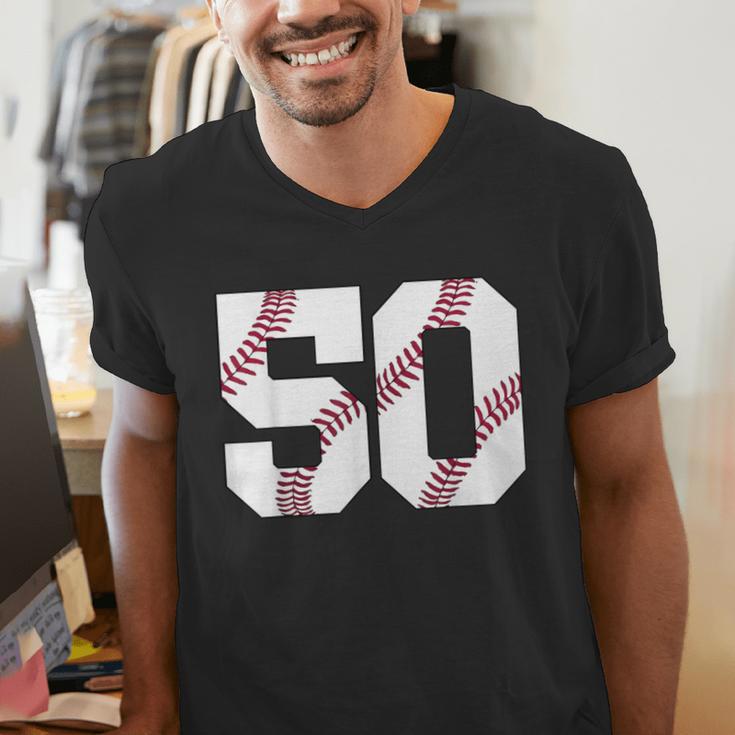 Baseball 1976 50th Birthday Vintage 50 Years Old Retro Men's V-Neck T-Shirt Baseball 1976 50th Birthday Vintage 50 Years Old Retro Men's V-Neck T-Shirt