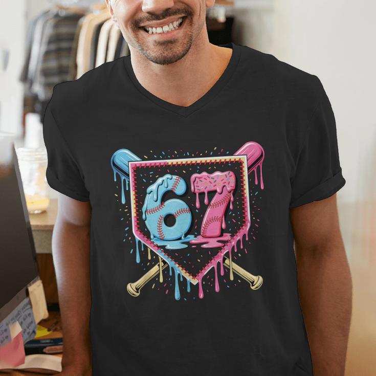 Baseball 67 Ice Cream Drip Six Seven Meme Boy Girl Kid Men's V-Neck T-Shirt