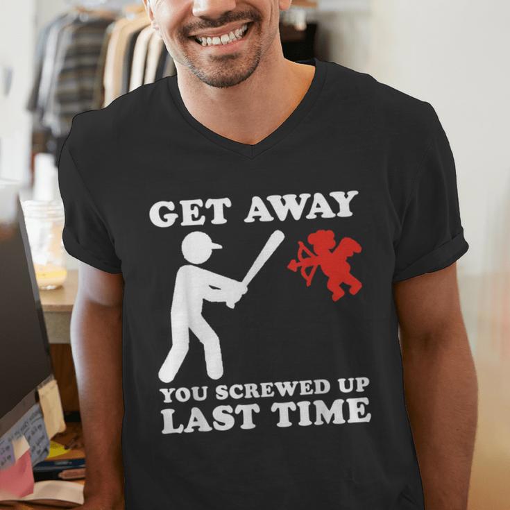 Baseball Anti Valentine Humor Cupid Joke Men Women Men's V-Neck T-Shirt