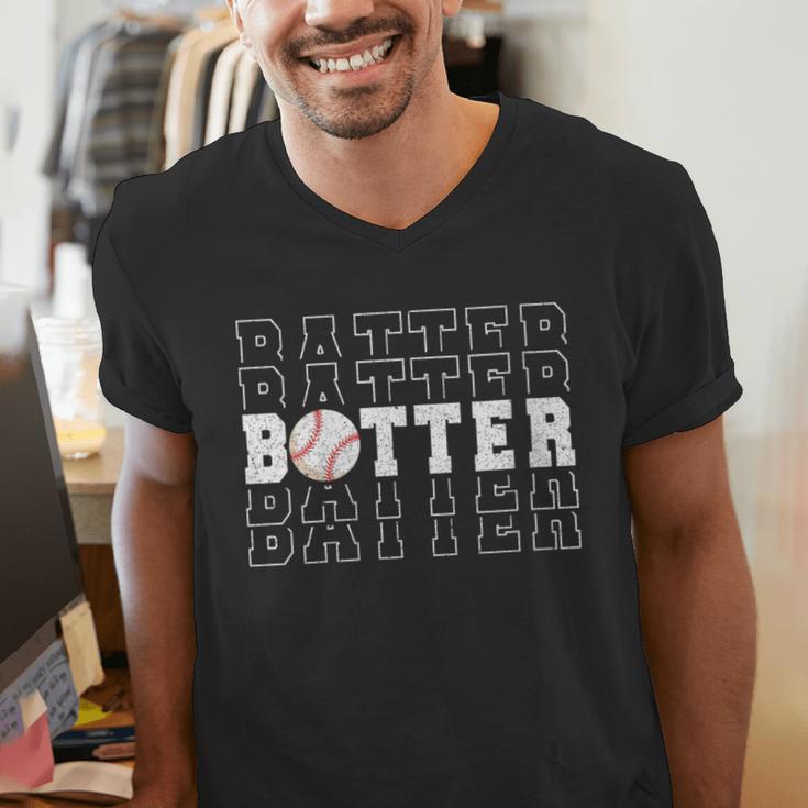 Baseball Batter Team Player Sport Lover Family Friends Fans Men's V-Neck T-Shirt