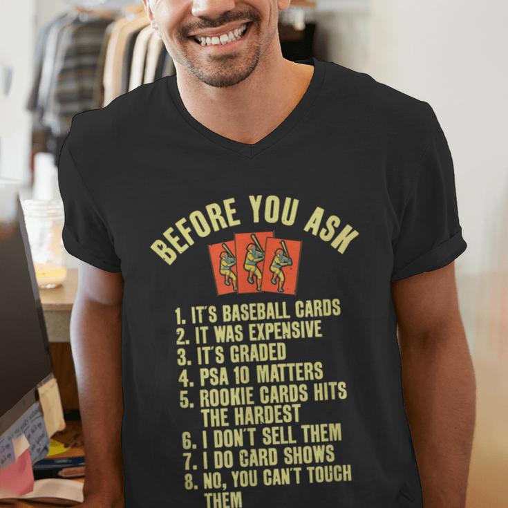 Baseball Card Collector Baseball Card Trading Men's V-Neck T-Shirt Baseball Card Collector Baseball Card Trading Men's V-Neck T-Shirt