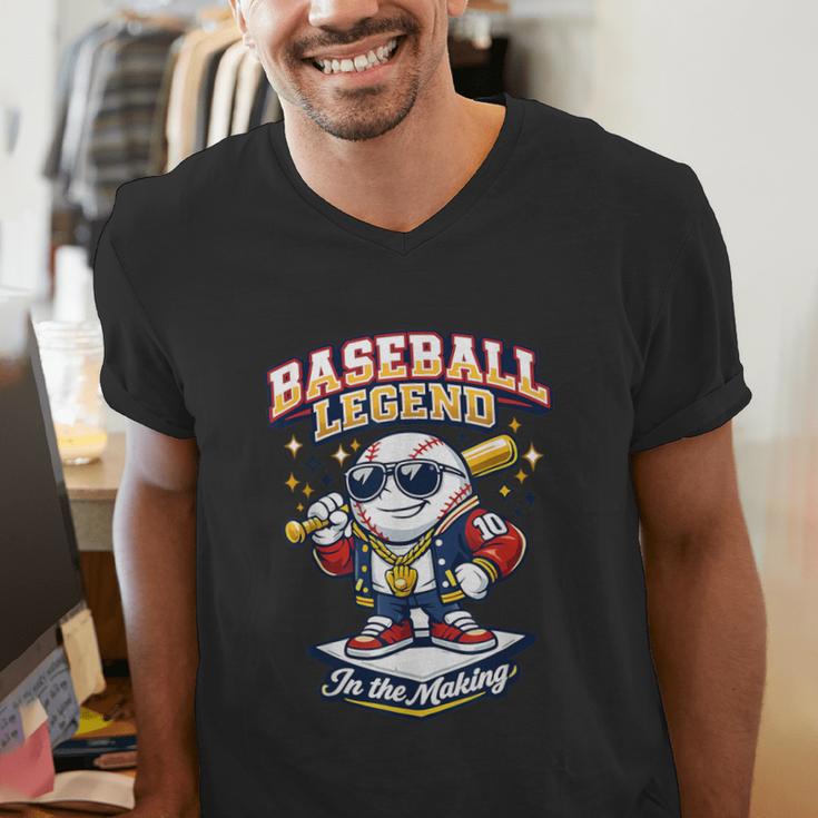 Baseball Cute Youth Ice Cream Valentine Day Sporty Fun Men's V-Neck T-Shirt Baseball Cute Youth Ice Cream Valentine Day Sporty Fun Men's V-Neck T-Shirt