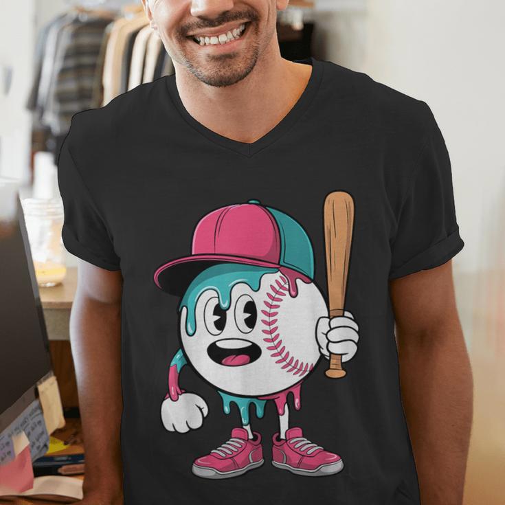 Baseball Drip Boys Ice Cream Youth Men's V-Neck T-Shirt