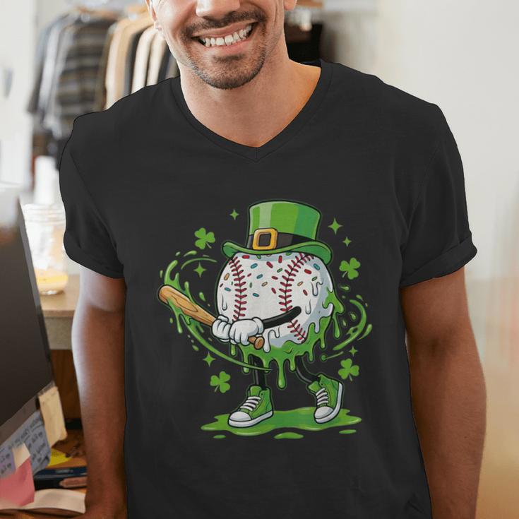 Baseball Drip For Boys Ice Cream Drip Youth St Patricks Day Men's V-Neck T-Shirt Baseball Drip For Boys Ice Cream Drip Youth St Patricks Day Men's V-Neck T-Shirt