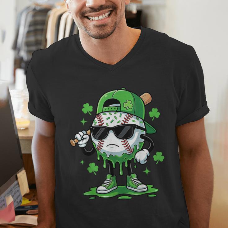 Baseball Drip Ice Cream Shamrock Kids Boy St Patrick’s Day Men's V-Neck T-Shirt Baseball Drip Ice Cream Shamrock Kids Boy St Patrick’s Day Men's V-Neck T-Shirt