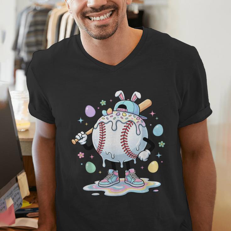 Baseball Drip Icecream Apparel Youth Boy Easter Men's V-Neck T-Shirt Baseball Drip Icecream Apparel Youth Boy Easter Men's V-Neck T-Shirt