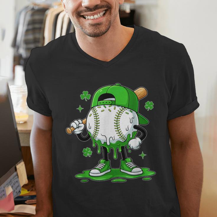 Baseball Drip Icecream Apparel Youth Boy St Patrick's Day Men's V-Neck T-Shirt