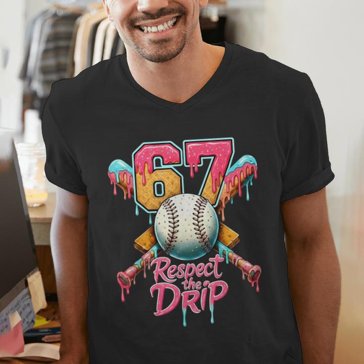 Baseball Drip Number 67 Player Sport For Men Women Kids Men's V-Neck T-Shirt Baseball Drip Number 67 Player Sport For Men Women Kids Men's V-Neck T-Shirt