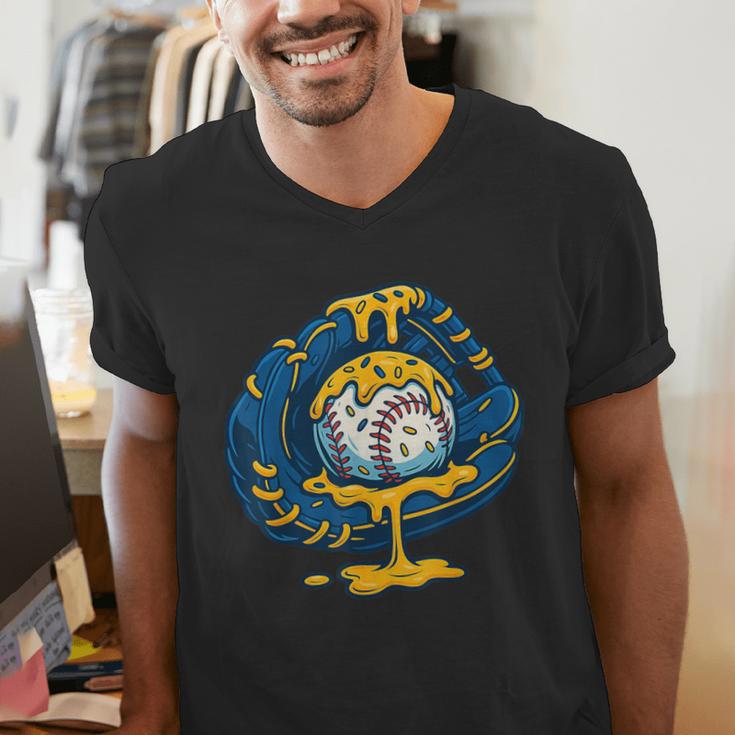 Baseball Drip Team For Boys Ice Cream Cool Men's V-Neck T-Shirt Baseball Drip Team For Boys Ice Cream Cool Men's V-Neck T-Shirt