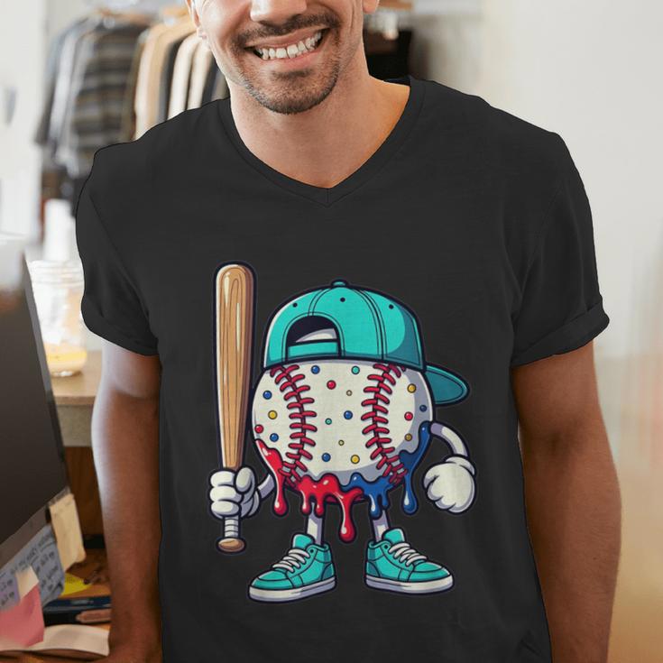 Baseball Drippy Style Apparel For Boys Youth Drip Baseball Men's V-Neck T-Shirt