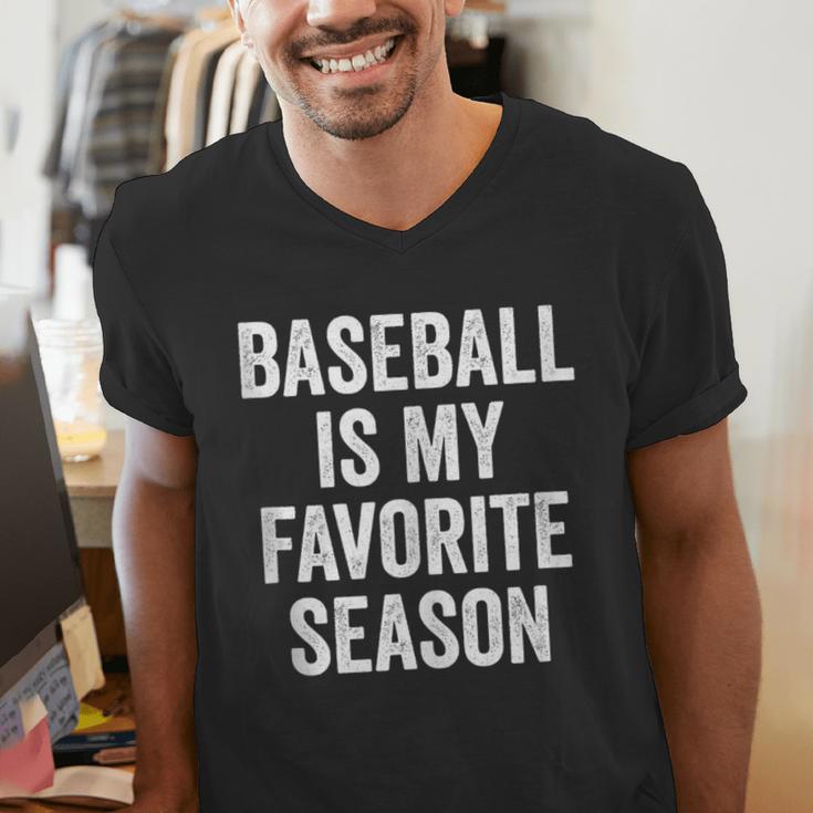 Baseball Is My Favorite Season Baseball Player Men's V-Neck T-Shirt Baseball Is My Favorite Season Baseball Player Men's V-Neck T-Shirt
