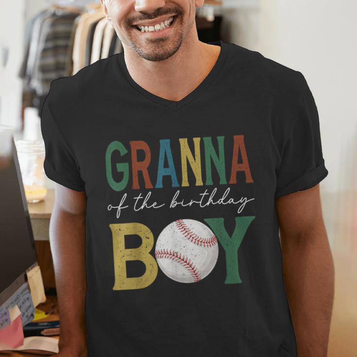 Baseball Granna Of The Birthday Boy Family Matching Men's V-Neck T-Shirt
