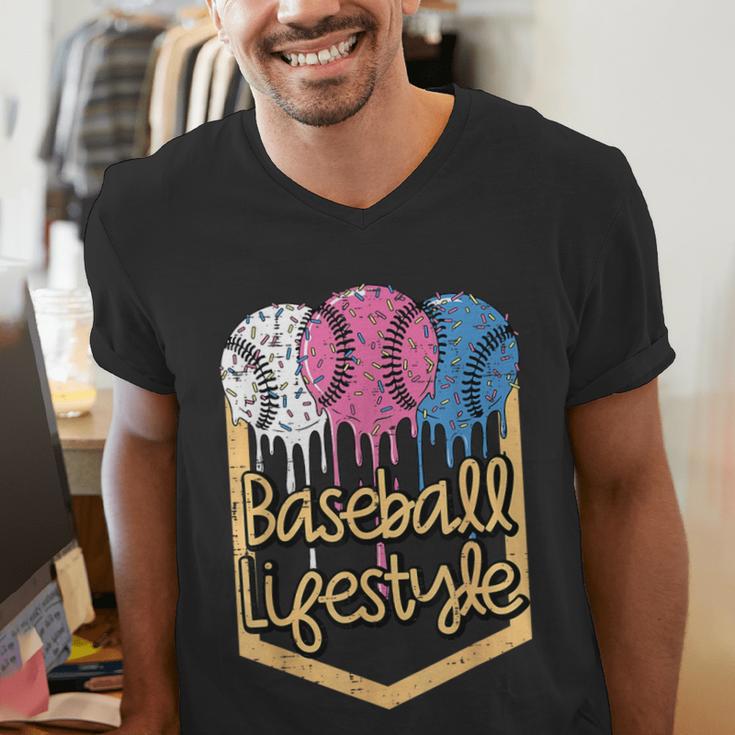 Baseball Lifestyle Ball Sprinkles Drip Boys Kids Men Teen Men's V-Neck T-Shirt Baseball Lifestyle Ball Sprinkles Drip Boys Kids Men Teen Men's V-Neck T-Shirt