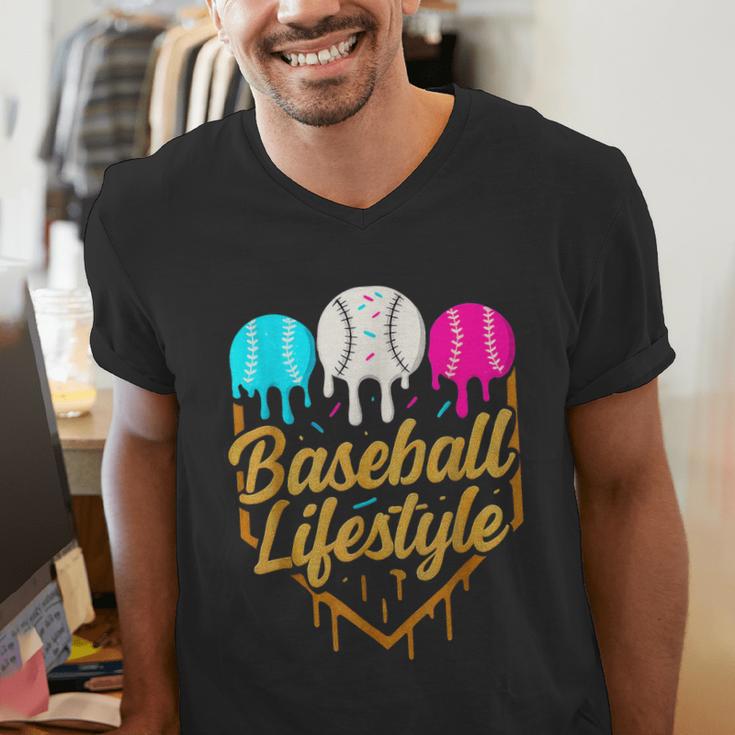 Baseball Lifestyle Baseball Drip Icecream Men's V-Neck T-Shirt