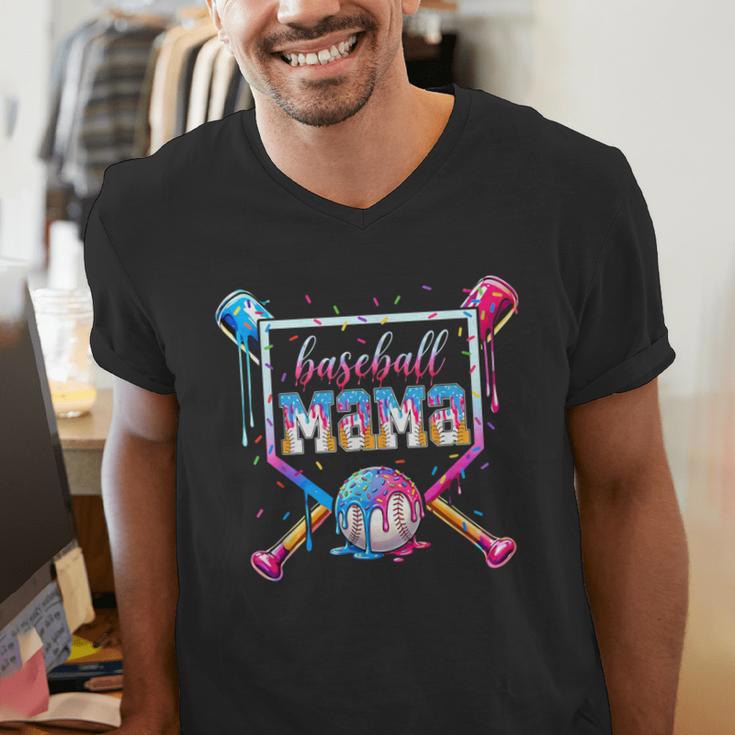 Baseball Mama Ice Cream Drip For Men Women Boy Kids Men's V-Neck T-Shirt Baseball Mama Ice Cream Drip For Men Women Boy Kids Men's V-Neck T-Shirt