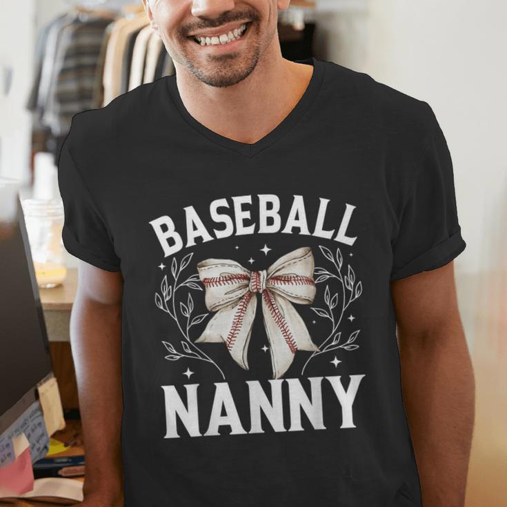 Baseball Nanny Baseball Coquette Bow Men's V-Neck T-Shirt