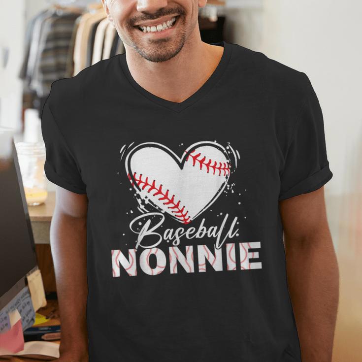 Baseball Nonnie Baseball Heart Men's V-Neck T-Shirt Baseball Nonnie Baseball Heart Men's V-Neck T-Shirt