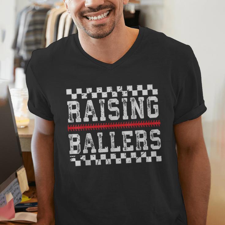 Baseball Player Raising Ballers Game Day Respect The Drip Men's V-Neck T-Shirt Baseball Player Raising Ballers Game Day Respect The Drip Men's V-Neck T-Shirt