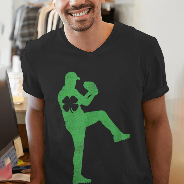 Baseball Shamrock St Patrick's Day Saint Paddy's Men's V-Neck T-Shirt