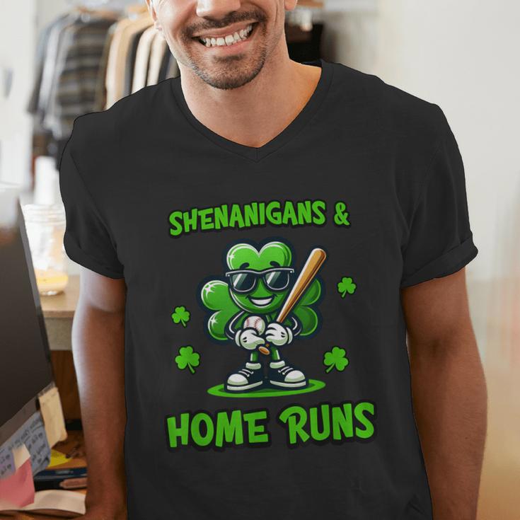 Baseball St Patrick's Day Irish Shamrock Trendy Men's V-Neck T-Shirt Baseball St Patrick's Day Irish Shamrock Trendy Men's V-Neck T-Shirt