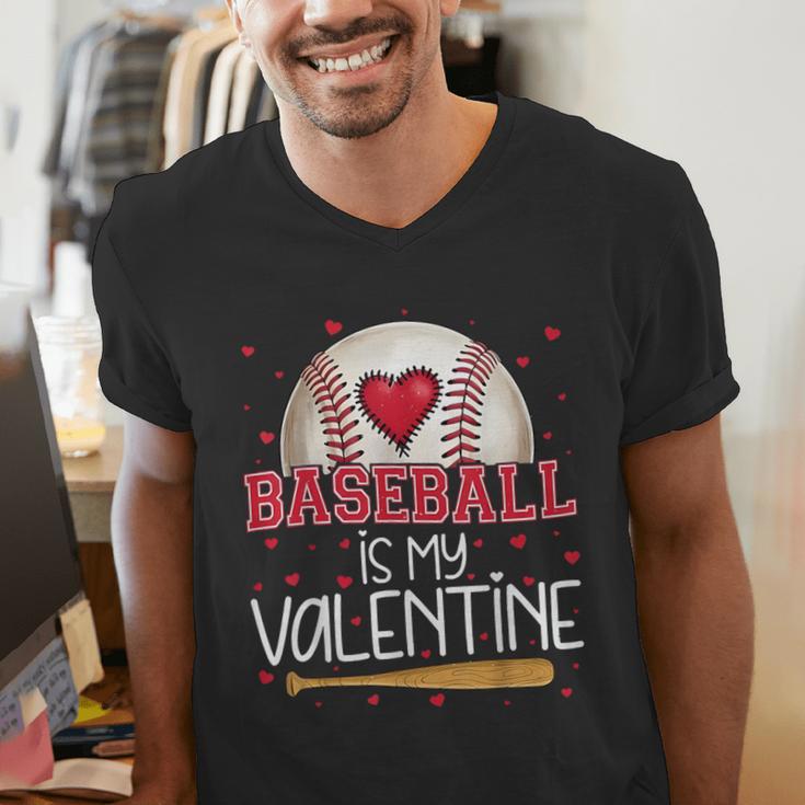 Baseball Is My Valentine Valentines Day Men Boys Kids Teen Men's V-Neck T-Shirt Baseball Is My Valentine Valentines Day Men Boys Kids Teen Men's V-Neck T-Shirt