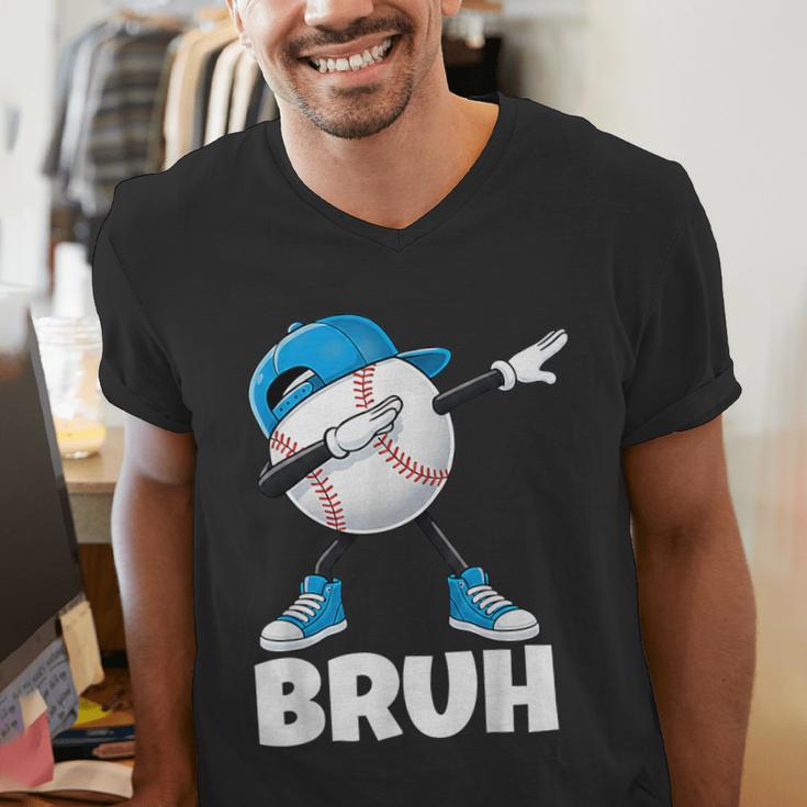 Boys Baseball Graphic Tee Teen Apparel Cute Meme Bruh Men's V-Neck T-Shirt Boys Baseball Graphic Tee Teen Apparel Cute Meme Bruh Men's V-Neck T-Shirt