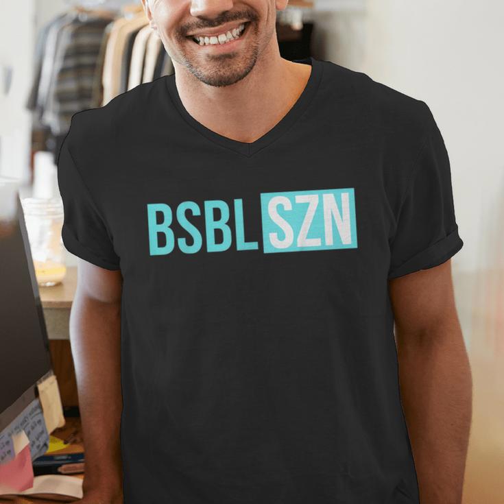 BSBL SZN Baseball Season Game Day Boys Girls Youth Men's V-Neck T-Shirt BSBL SZN Baseball Season Game Day Boys Girls Youth Men's V-Neck T-Shirt