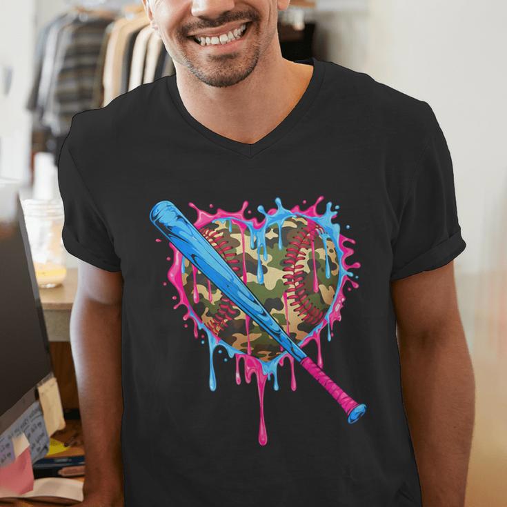 Camo Baseball Heart Drip Valentine Baseball Icecream Boys Men's V-Neck T-Shirt Camo Baseball Heart Drip Valentine Baseball Icecream Boys Men's V-Neck T-Shirt