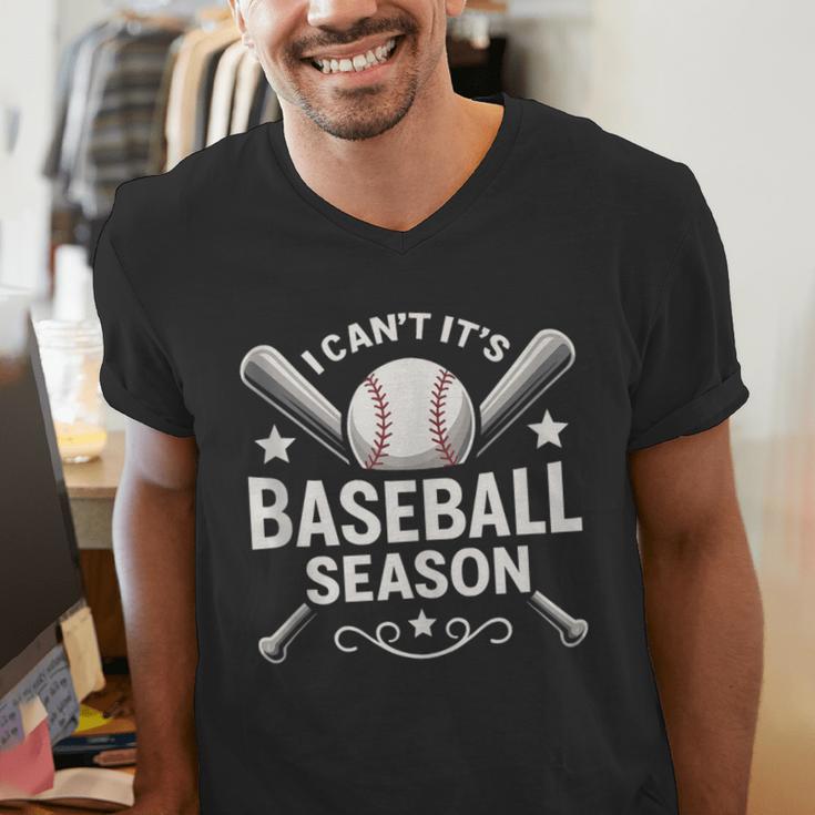 I Can't It's Baseball Season Men's V-Neck T-Shirt I Can't It's Baseball Season Men's V-Neck T-Shirt
