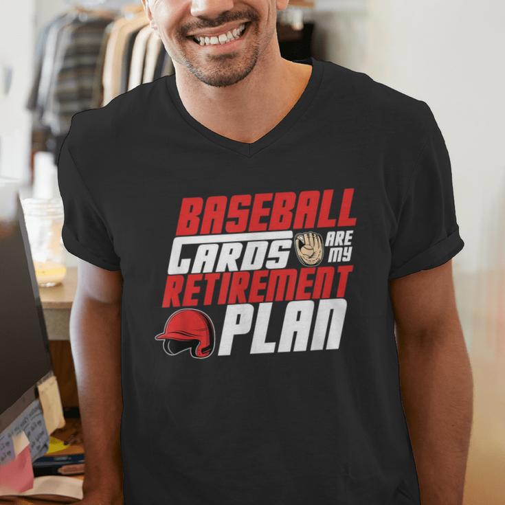 Cards Collector Baseball Cards Are My Retirement Plan Men's V-Neck T-Shirt Cards Collector Baseball Cards Are My Retirement Plan Men's V-Neck T-Shirt