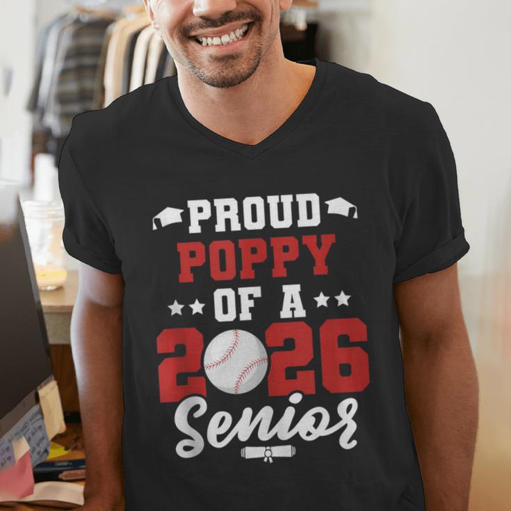 Class Of 2026 Senior Year Baseball Poppy 2026 Graduate Men's V-Neck T-Shirt