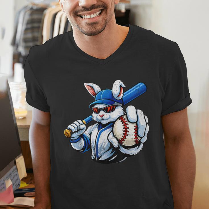 Cool Rabbit Baseball Easter Men Boy Toddler Kid Men's V-Neck T-Shirt Cool Rabbit Baseball Easter Men Boy Toddler Kid Men's V-Neck T-Shirt