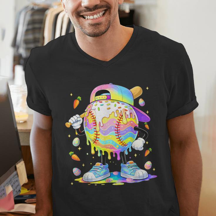 Cute Easter Baseball Ice Cream Boys Girls Kids Men's V-Neck T-Shirt