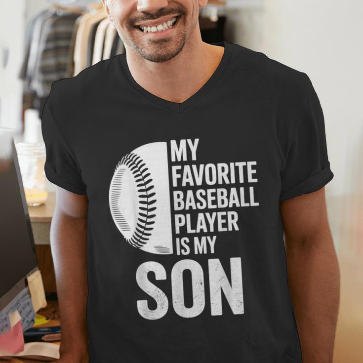 Cute Favorite Baseball Player Is My Son Women Men Men's V-Neck T-Shirt Cute Favorite Baseball Player Is My Son Women Men Men's V-Neck T-Shirt