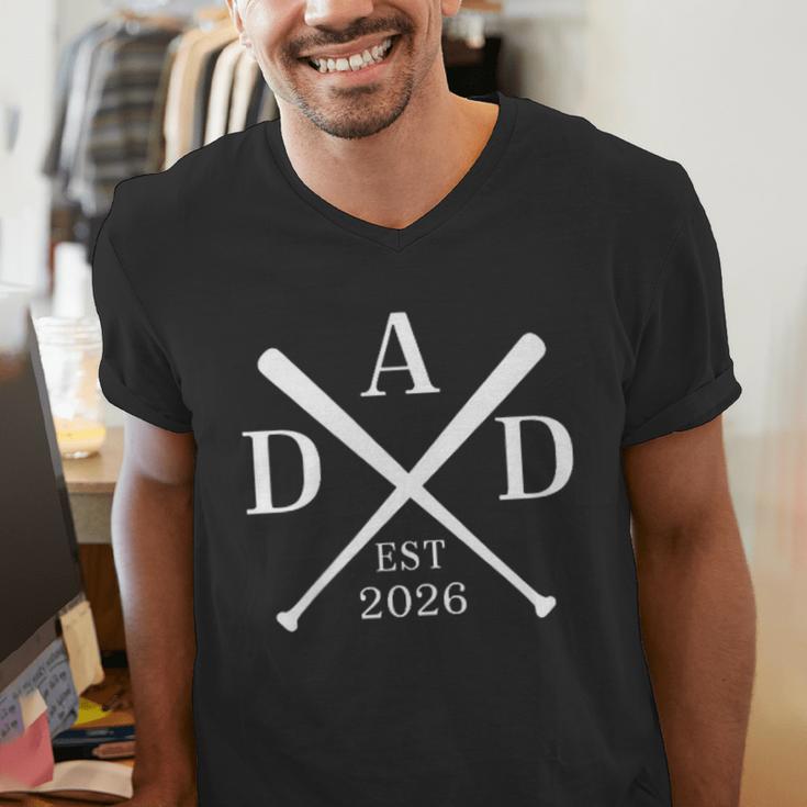 Dad Est 2026 Father Loading New Dad Baseball Pocket Men's V-Neck T-Shirt Dad Est 2026 Father Loading New Dad Baseball Pocket Men's V-Neck T-Shirt
