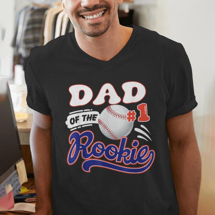 Dad Rookie Of Year 1st Birthday Baseball Theme Matching Men's V-Neck T-Shirt Dad Rookie Of Year 1st Birthday Baseball Theme Matching Men's V-Neck T-Shirt