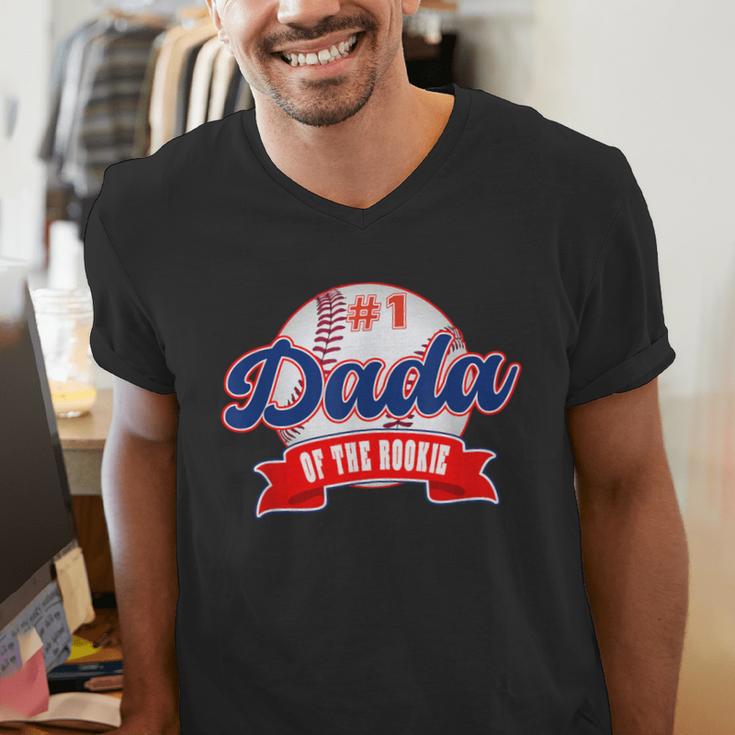 Dada Rookie Of Year 1st Birthday Baseball Theme Matching Men's V-Neck T-Shirt