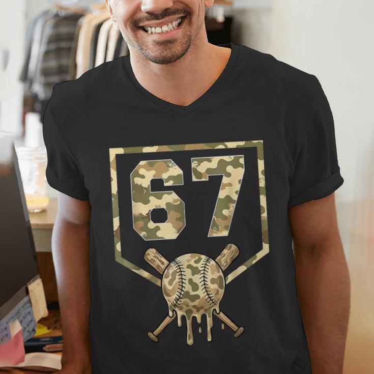 Dripping Camo 67 Baseball Ice Cream Drip 6-7 Six Seven Boy Men's V-Neck T-Shirt