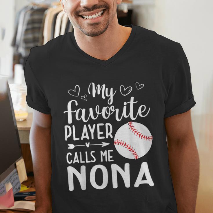 My Favorite Player Calls Me Nona Baseball Player Men's V-Neck T-Shirt My Favorite Player Calls Me Nona Baseball Player Men's V-Neck T-Shirt