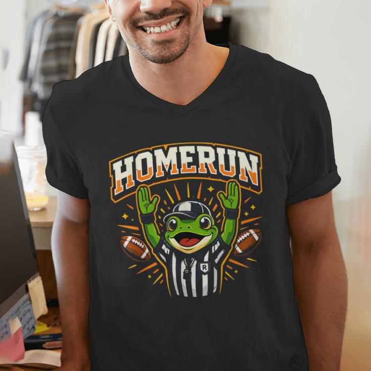 Football Referee Touchdown Baseball Homerun Frog Men's V-Neck T-Shirt Football Referee Touchdown Baseball Homerun Frog Men's V-Neck T-Shirt